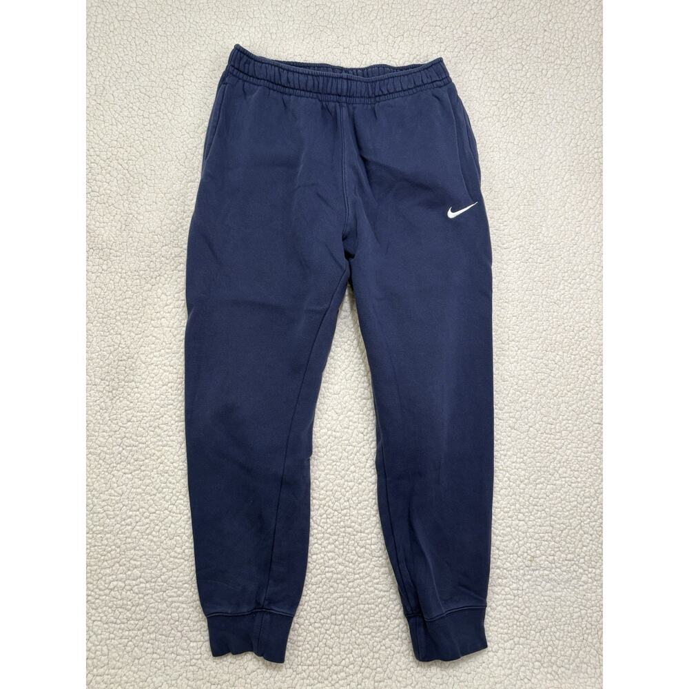 Nike Club Fleece Joggers Sweatpants Men's Medium Navy Blue Embroidered Swoosh